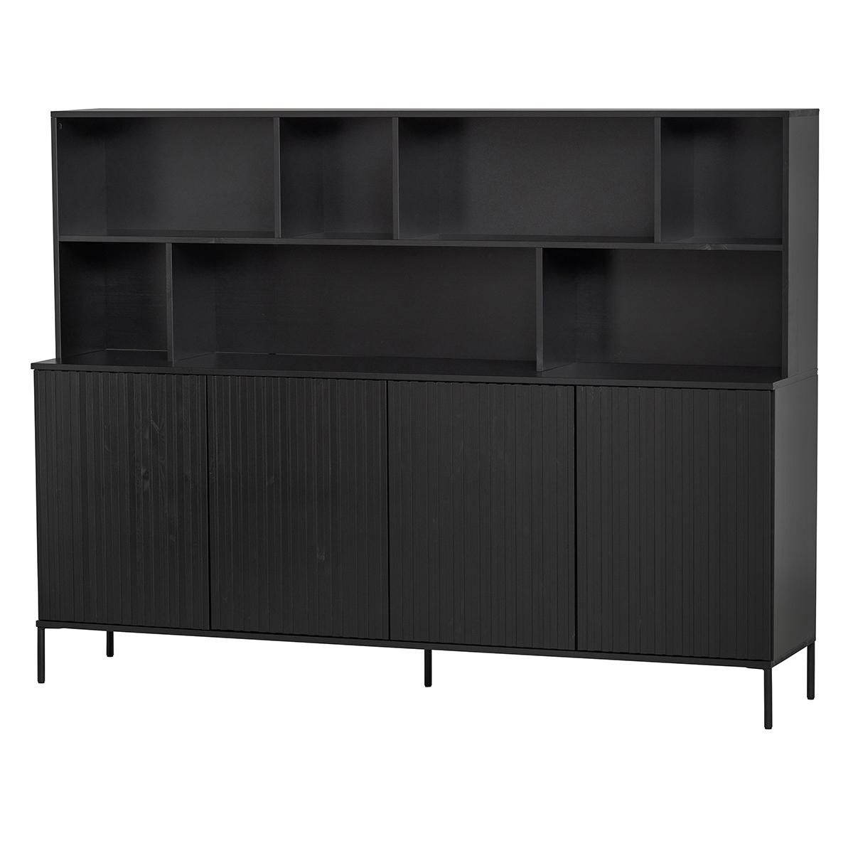 Wandkast Gravure New Grenen Zwart