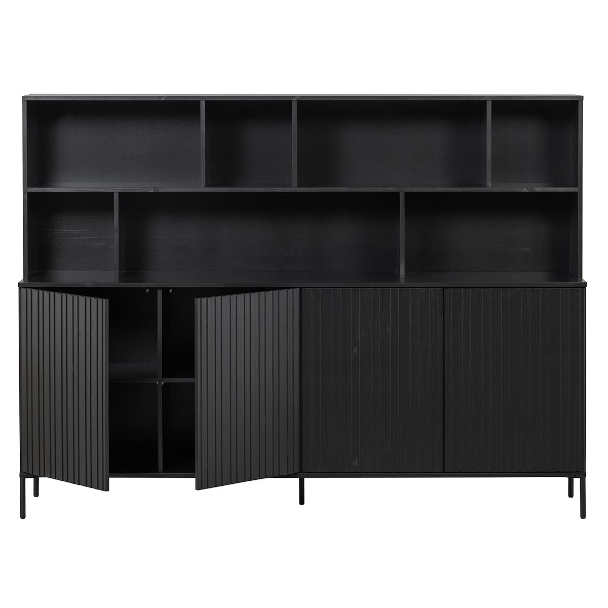 Wandkast Gravure New Grenen Zwart