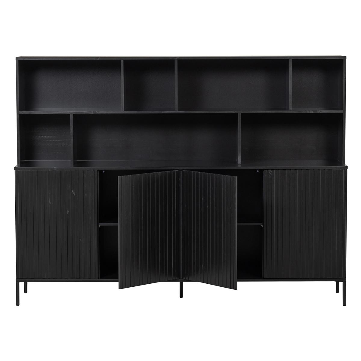 Wandkast Gravure New Grenen Zwart
