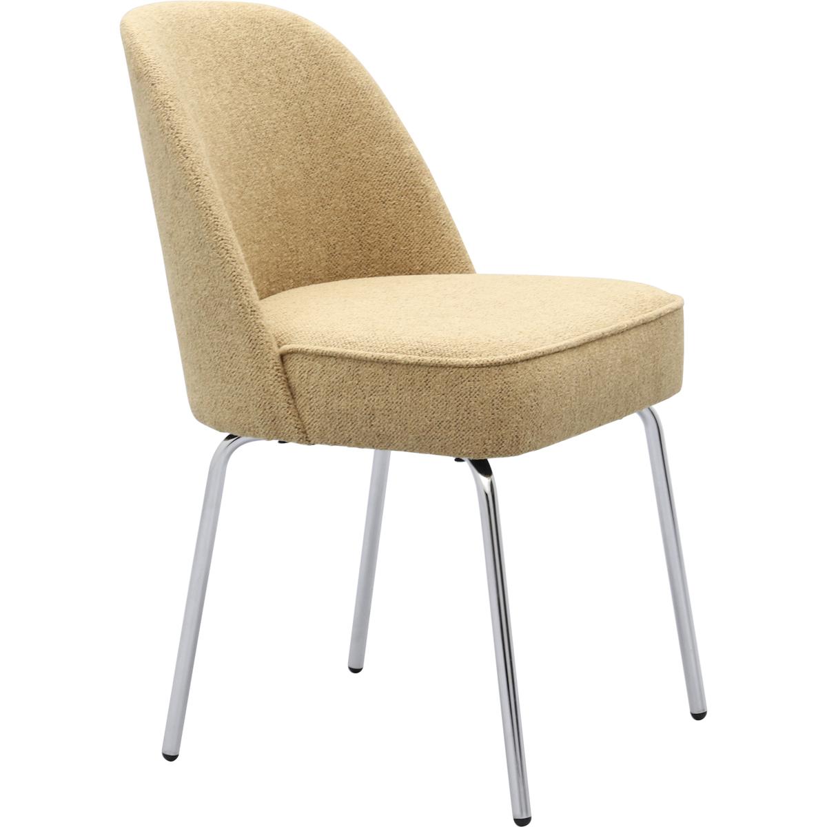 Eetkamerstoel Vogue Gear Camel met chromen poten