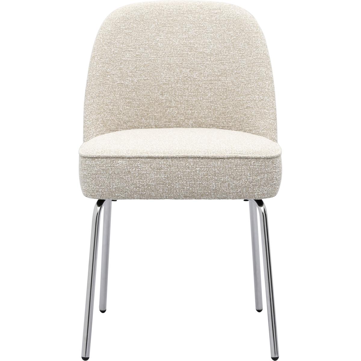 Eetkamerstoel Vogue Lima Beige met chromen poten