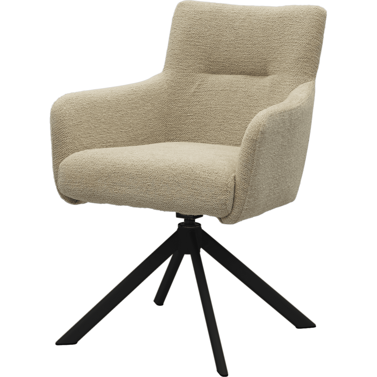 Eetkamerstoel Jule Genua Beige met zwart frame