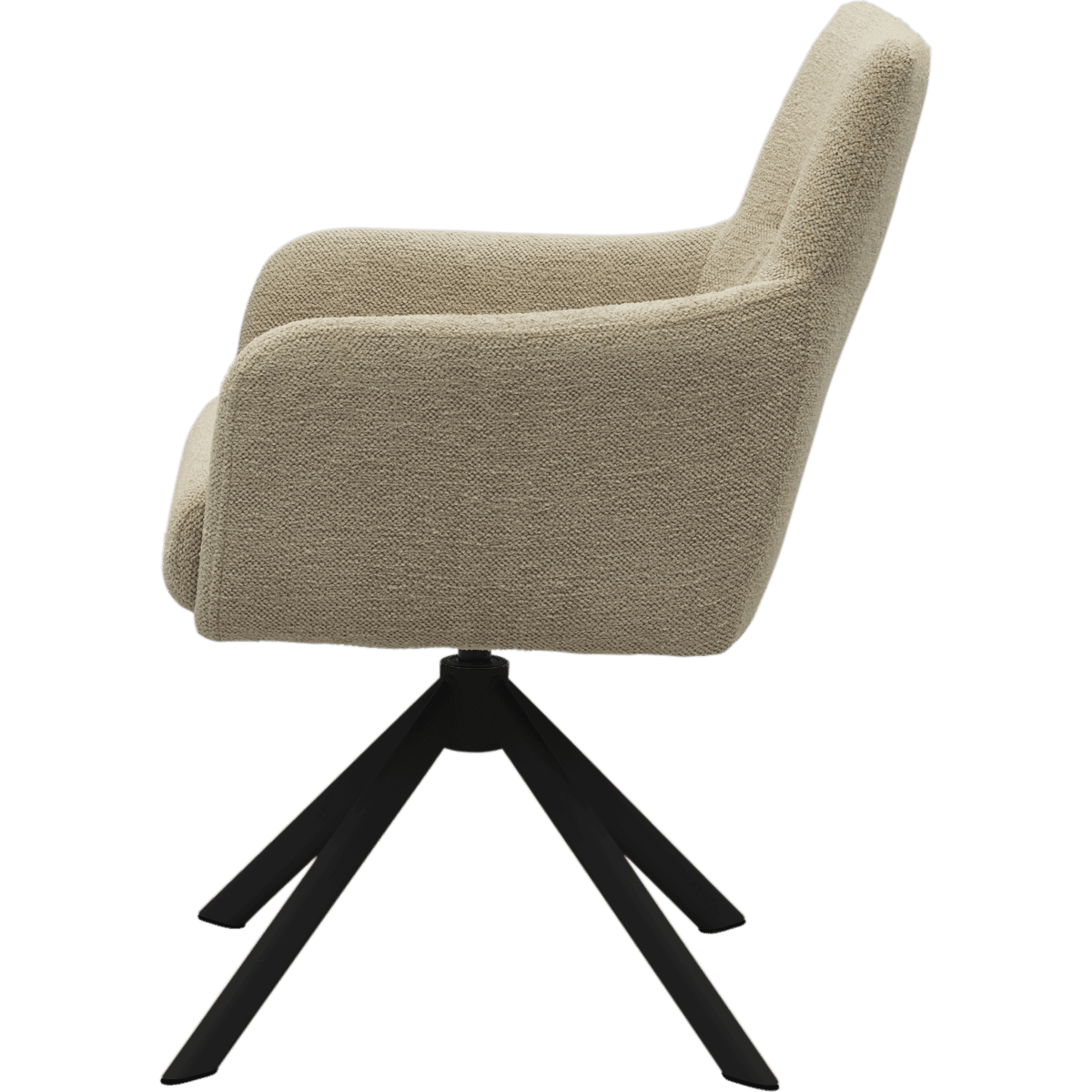 Eetkamerstoel Jule Genua Beige met zwart frame