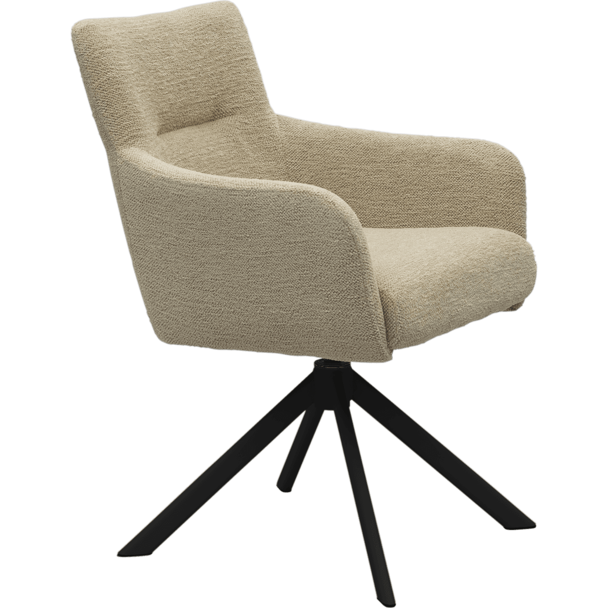 Eetkamerstoel Jule Genua Beige met zwart frame